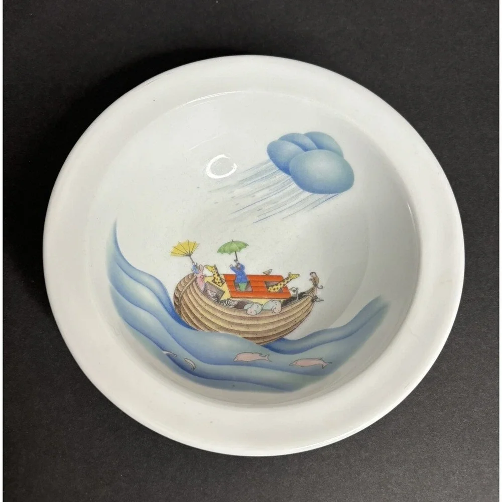 Royal Worcester Noahs Ark Bowl and Mug Childs Set Porcelain Penny Ives Vintage
